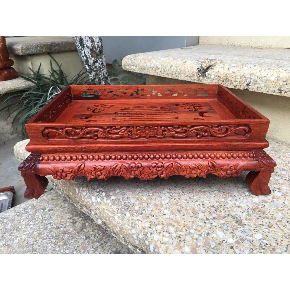 Khay trà thiết kế kiểu cổ điển gỗ hương đỏ